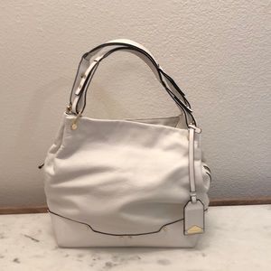 VINCE CAMUTO WHITE DOUBLE HANDLE SATCHEL BAG PURSE